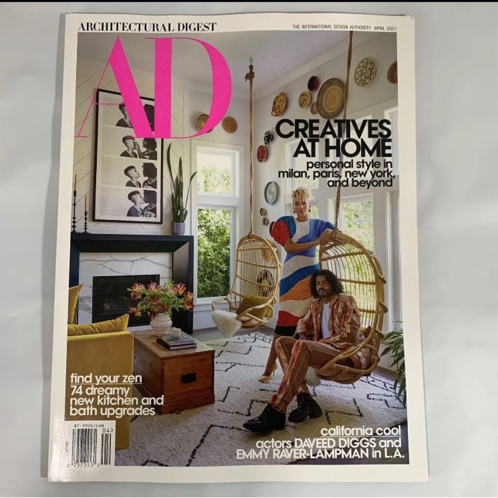 Architectural Digest April 2021 Daveed Diggs and Emmy Raver-Lampman California
